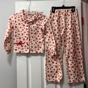 Greendog girls red and cream snowflake pajamas